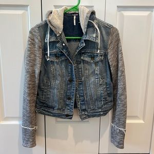Free People Jean Jacket Hoodie